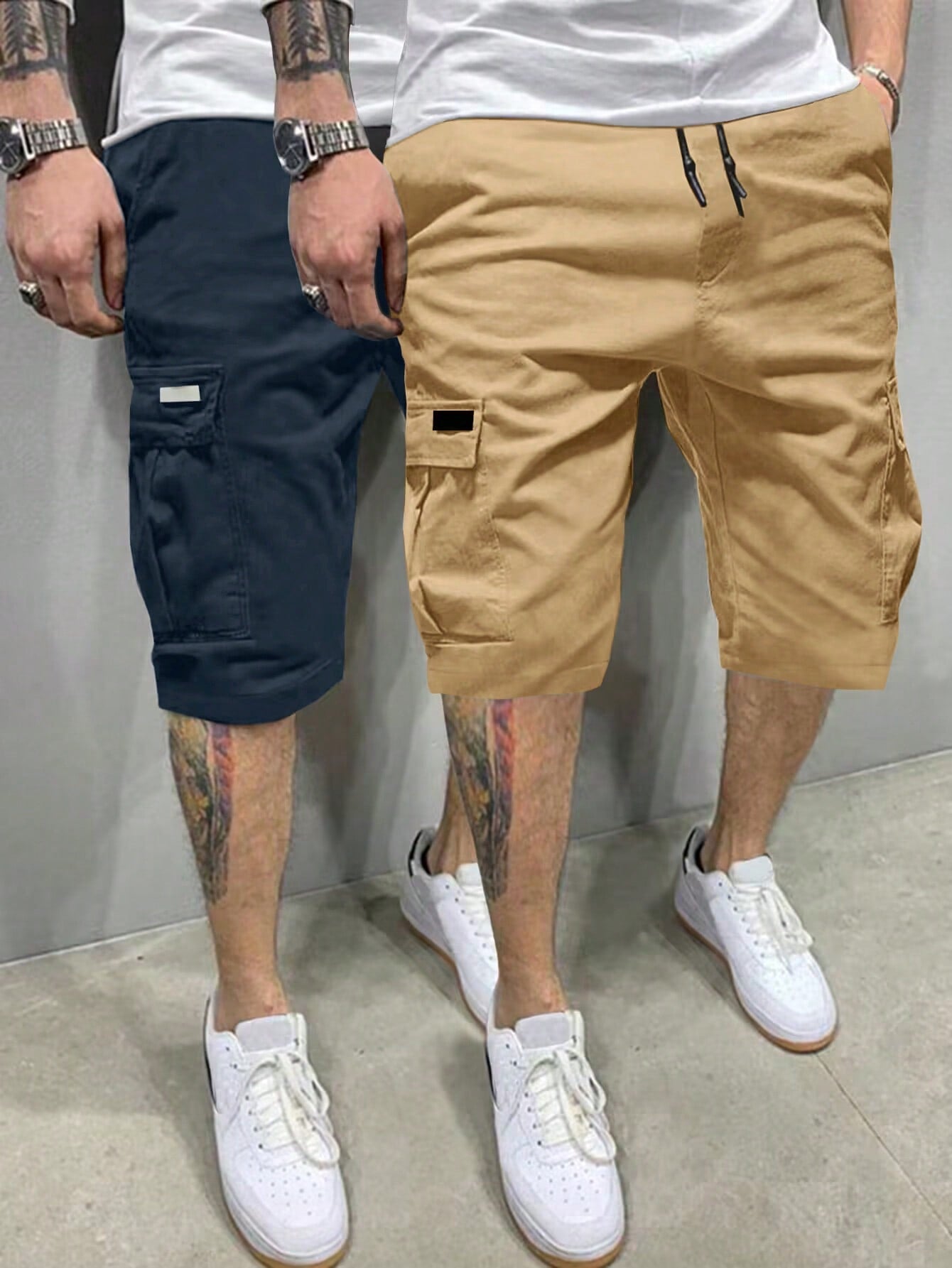 Men's Simple Solid Color Pocket Shorts