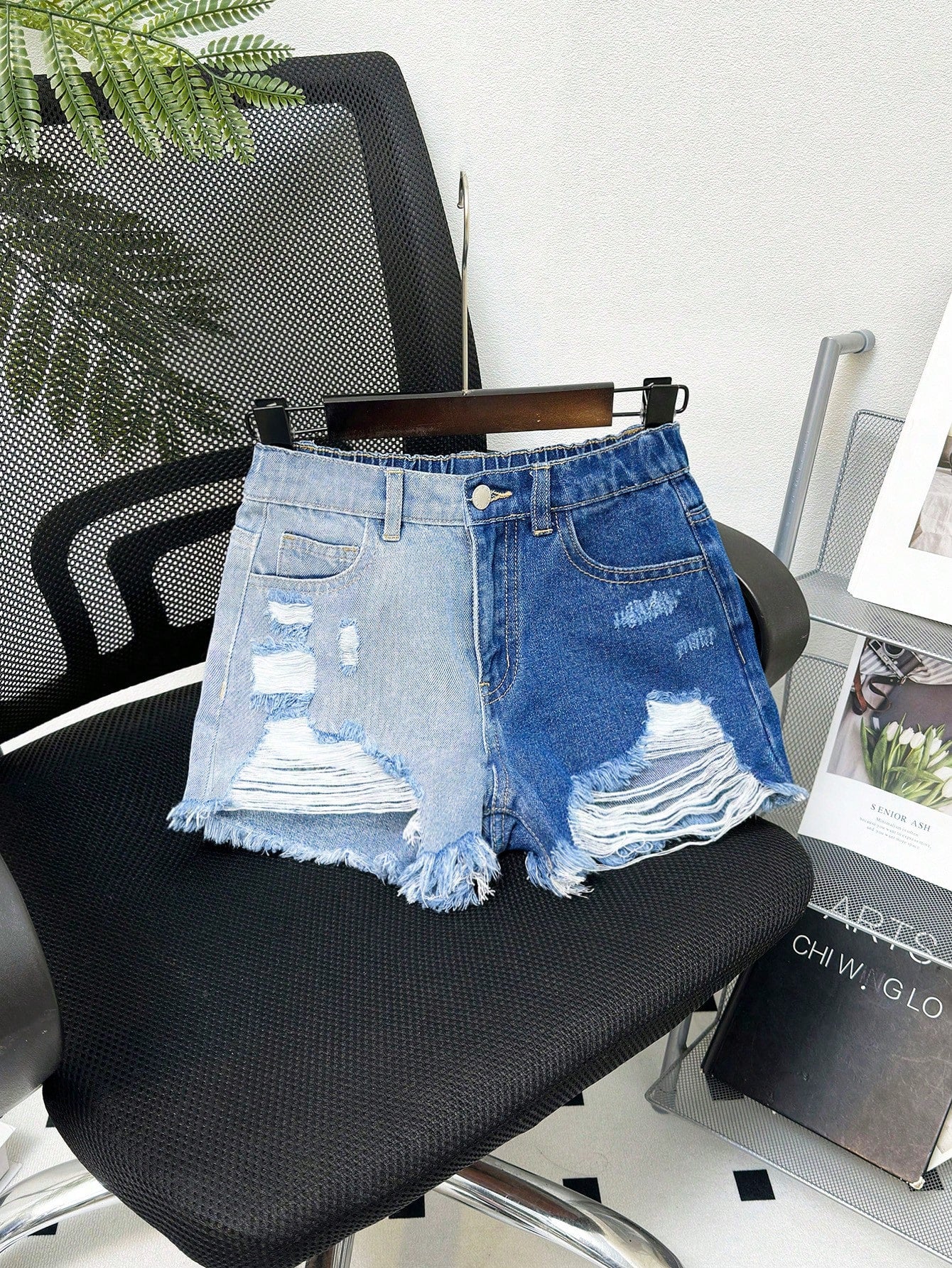 Tween Girl Y2K Trendy Spring Summer Boho Color-Block Ripped Washed Denim Jeans Shorts,Girls Summer Clothes Concert Outfits