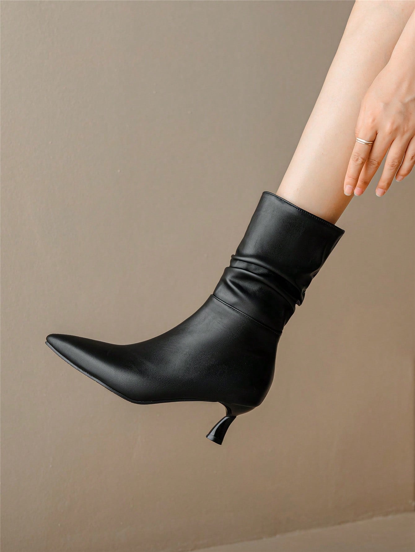 Fashionable High-Heeled Mid-Calf Boots For Plus Size Women, Match Well With Coats And Dresses For A Fairy Look In Spring/Autumn/Winter