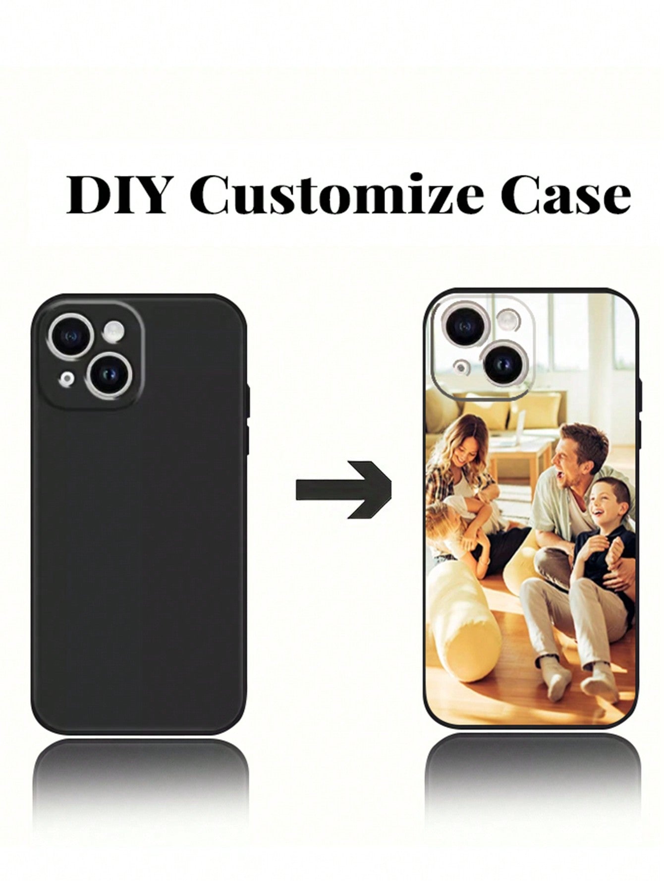 1pc Customized Personalized Pattern Full Wrap Soft Silicone Phone Case With Lens Protection, Compatible With Apple 15 14 13 12 11 Pro Max