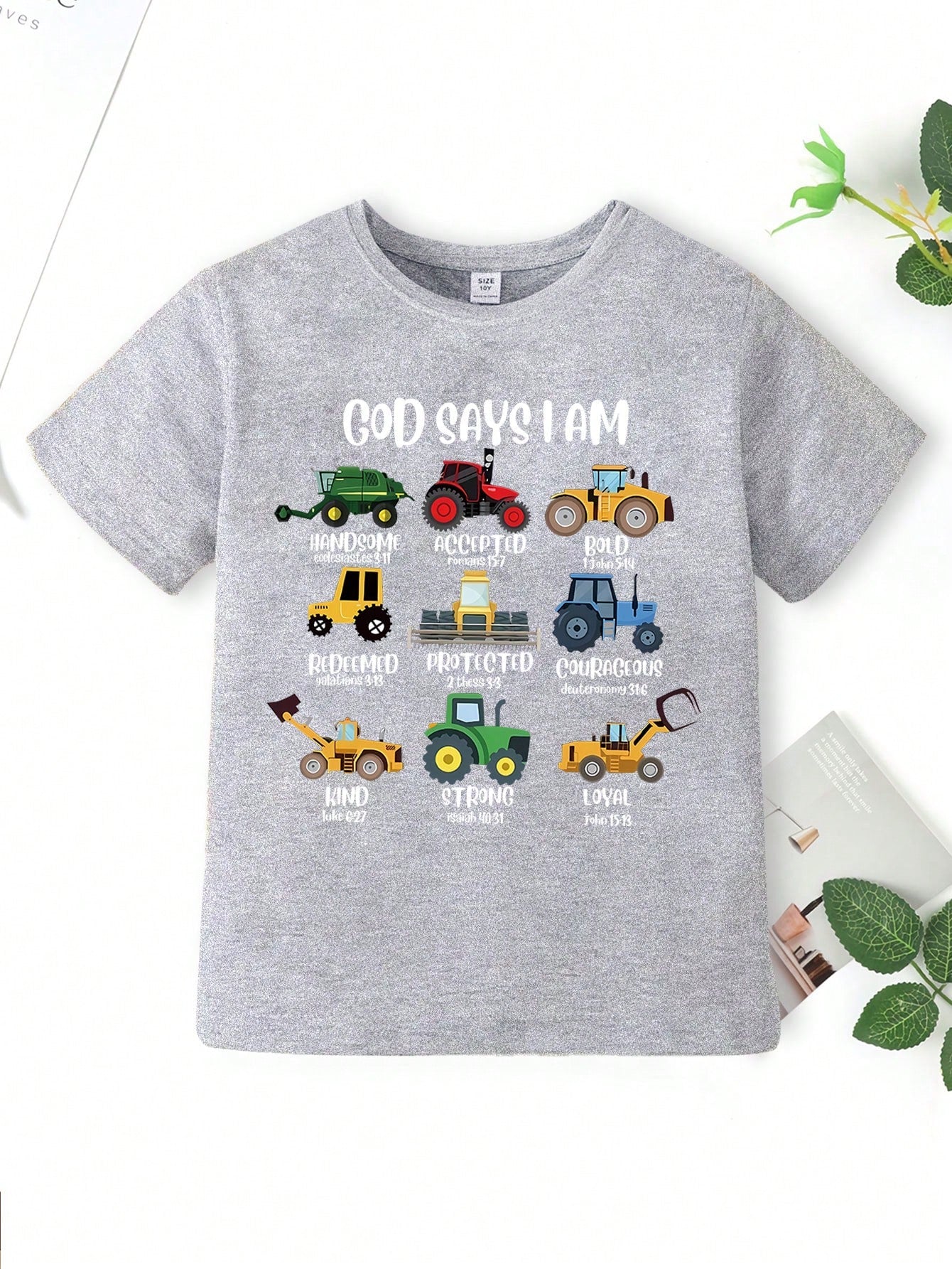 若い男の子のクールなストリートスタイルのスローガンプリントTシャツ、ラウンドカラー、カジュアルサマーTシャツ