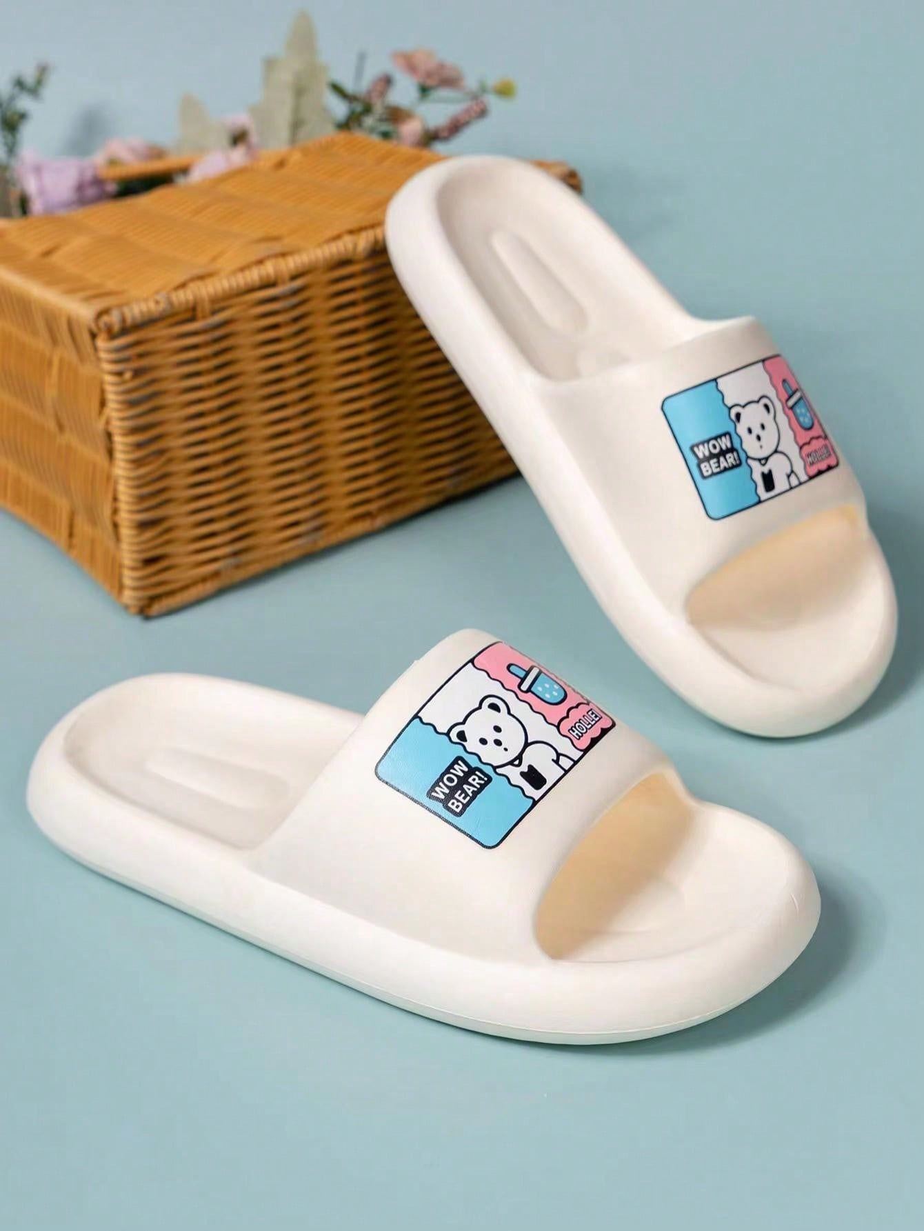 New Cartoon Comfortable Soft-Sole Slippers For Teenage Girls And Thick-Sole EVA Slippers For Teenage Boys, Anti-Slip Bathroom Shower Shoes For Summer Youth Indoor And Outdoor Flip-Flops, Unisex Soft-Sole Slip-On Shoes For Garden, Casual And Beach