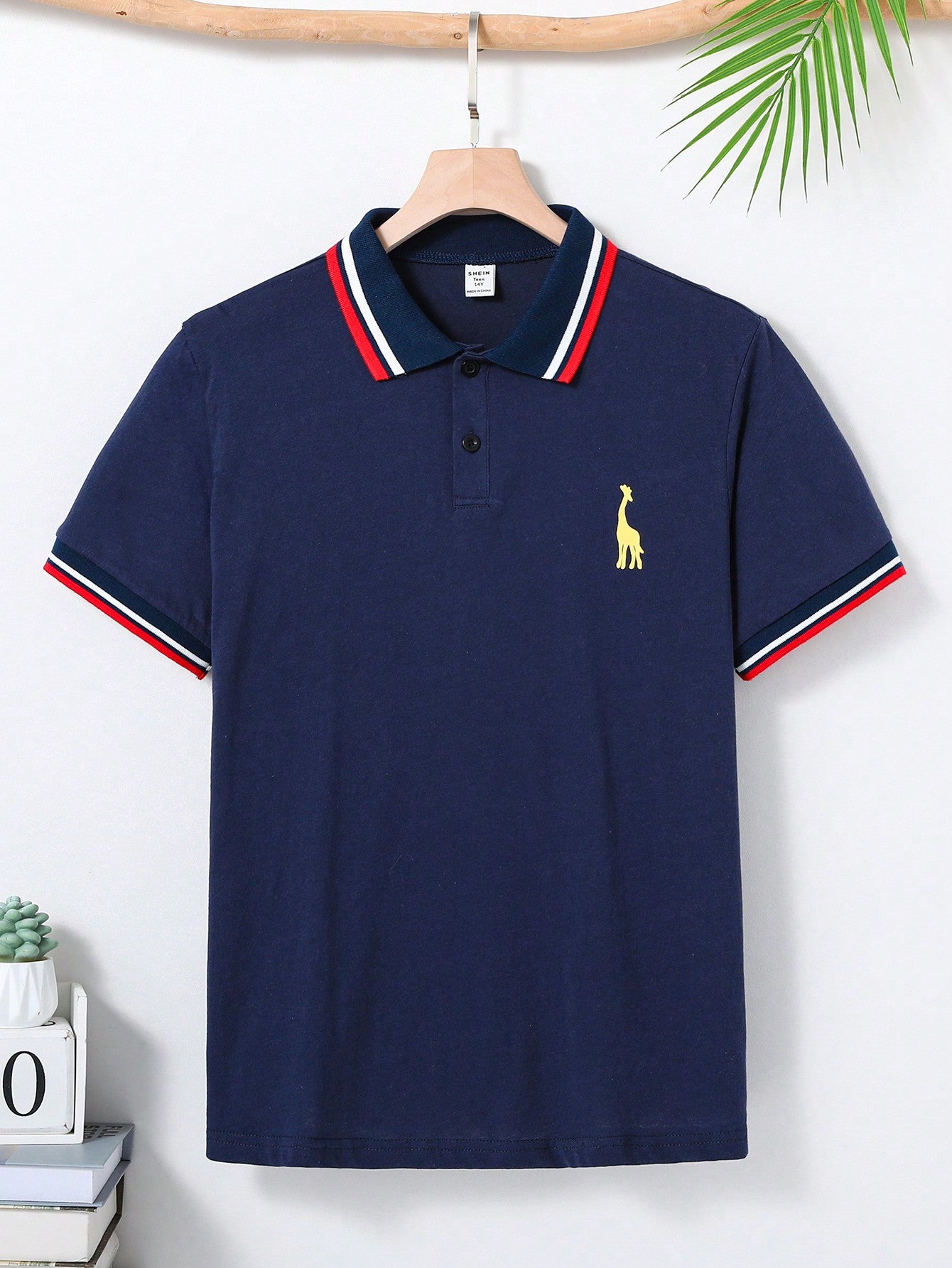 Teen Boy Colorblock Short Sleeve Polo Shirt For Summer