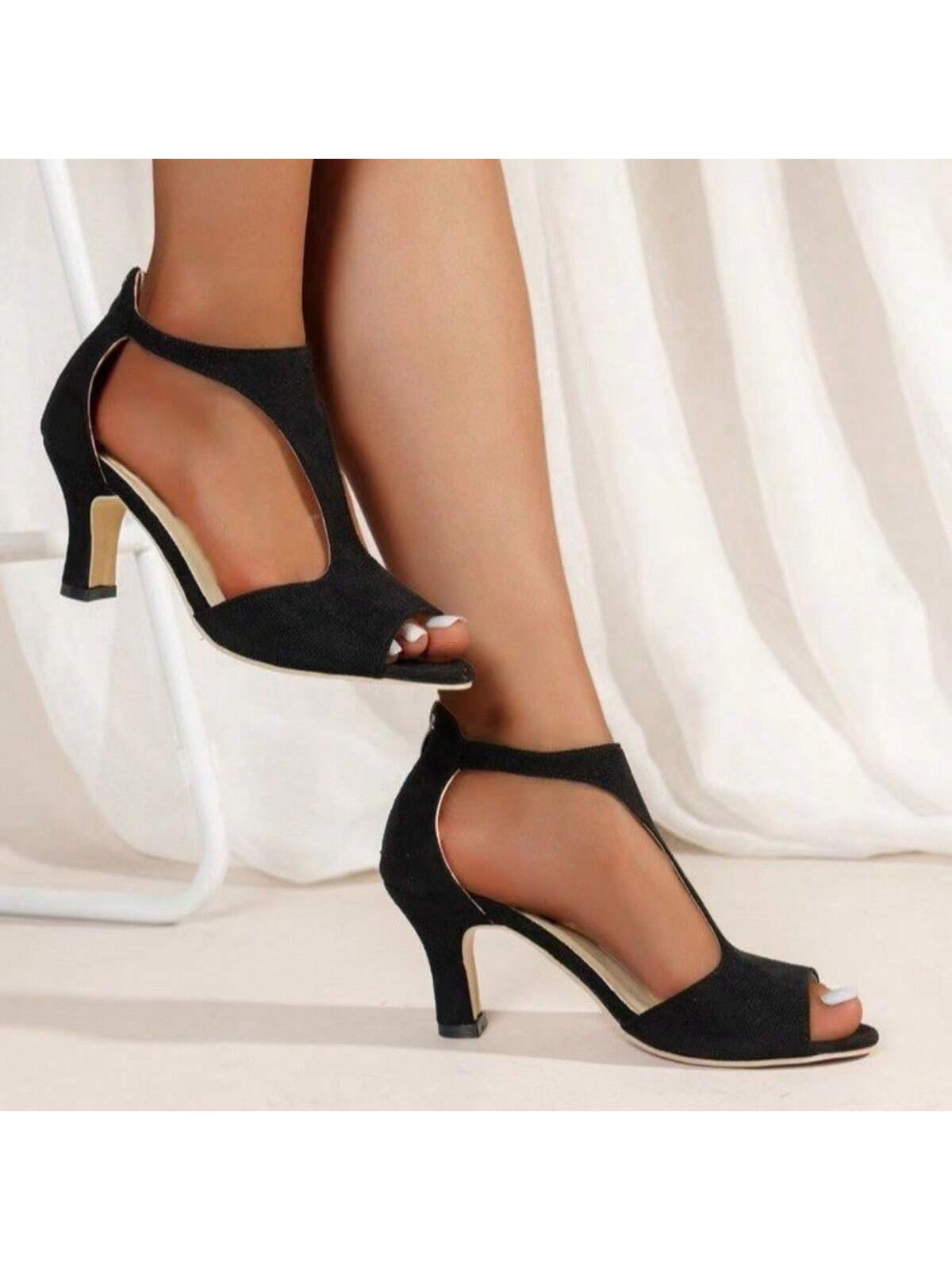 2024 New Fashion Women Peep Toe Sandals, High Heels Sexy Retro Roman Shoes For Summer