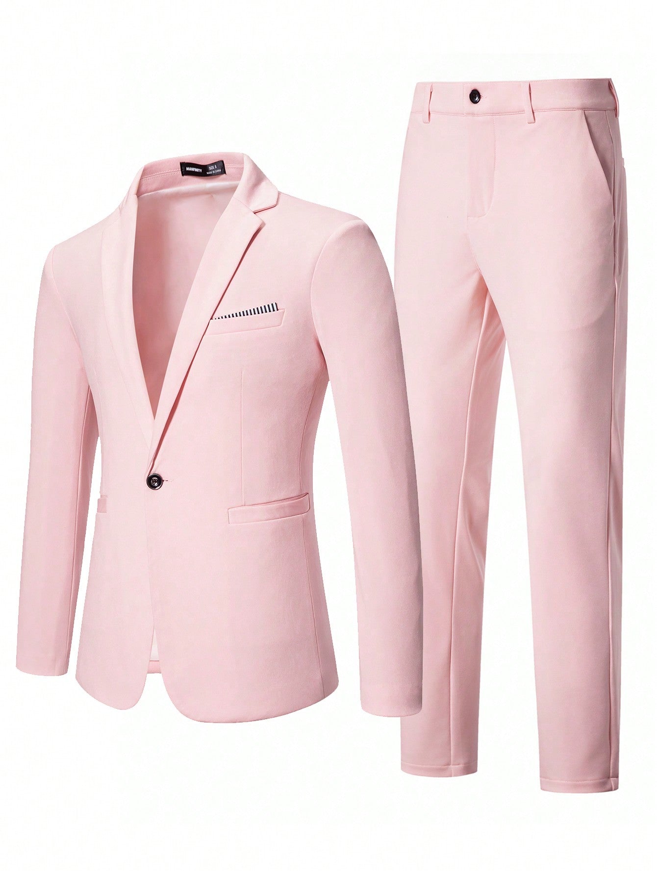 Men Single Button Blazer & Suit Pants