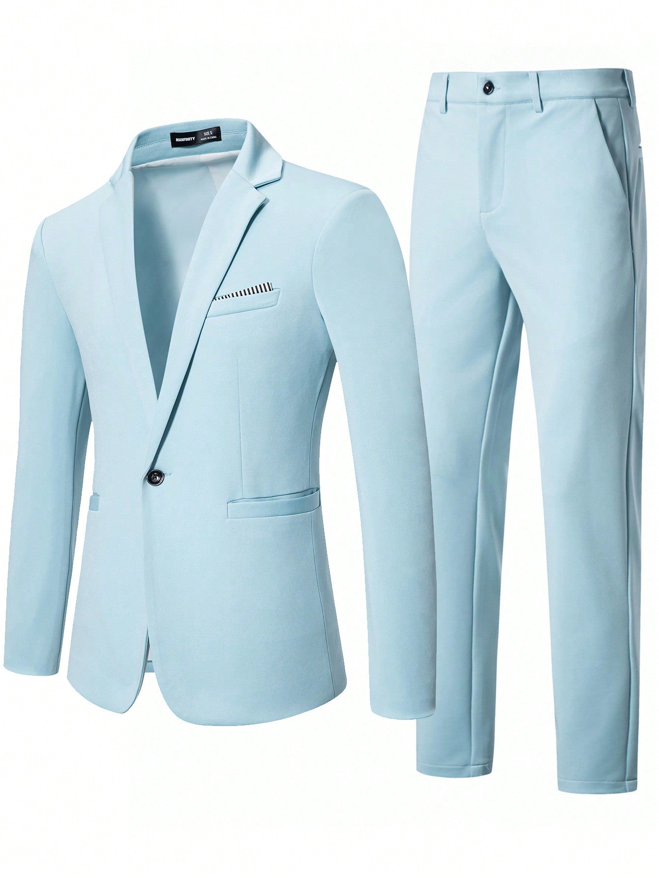 Men Single Button Blazer & Suit Pants