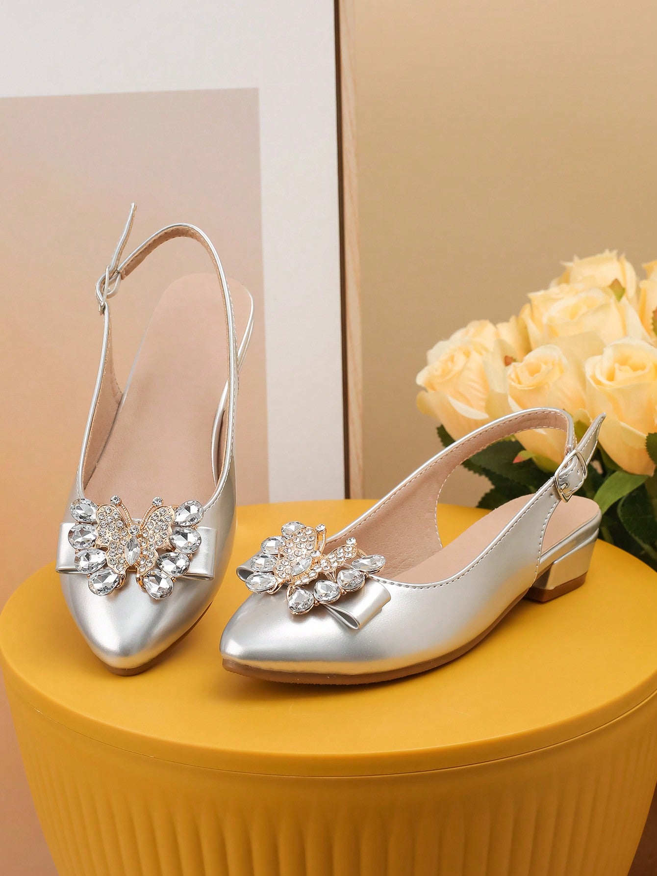 Fashionable Children's All-Match High Heel Transparent Sandals For Parties, Photoshoots