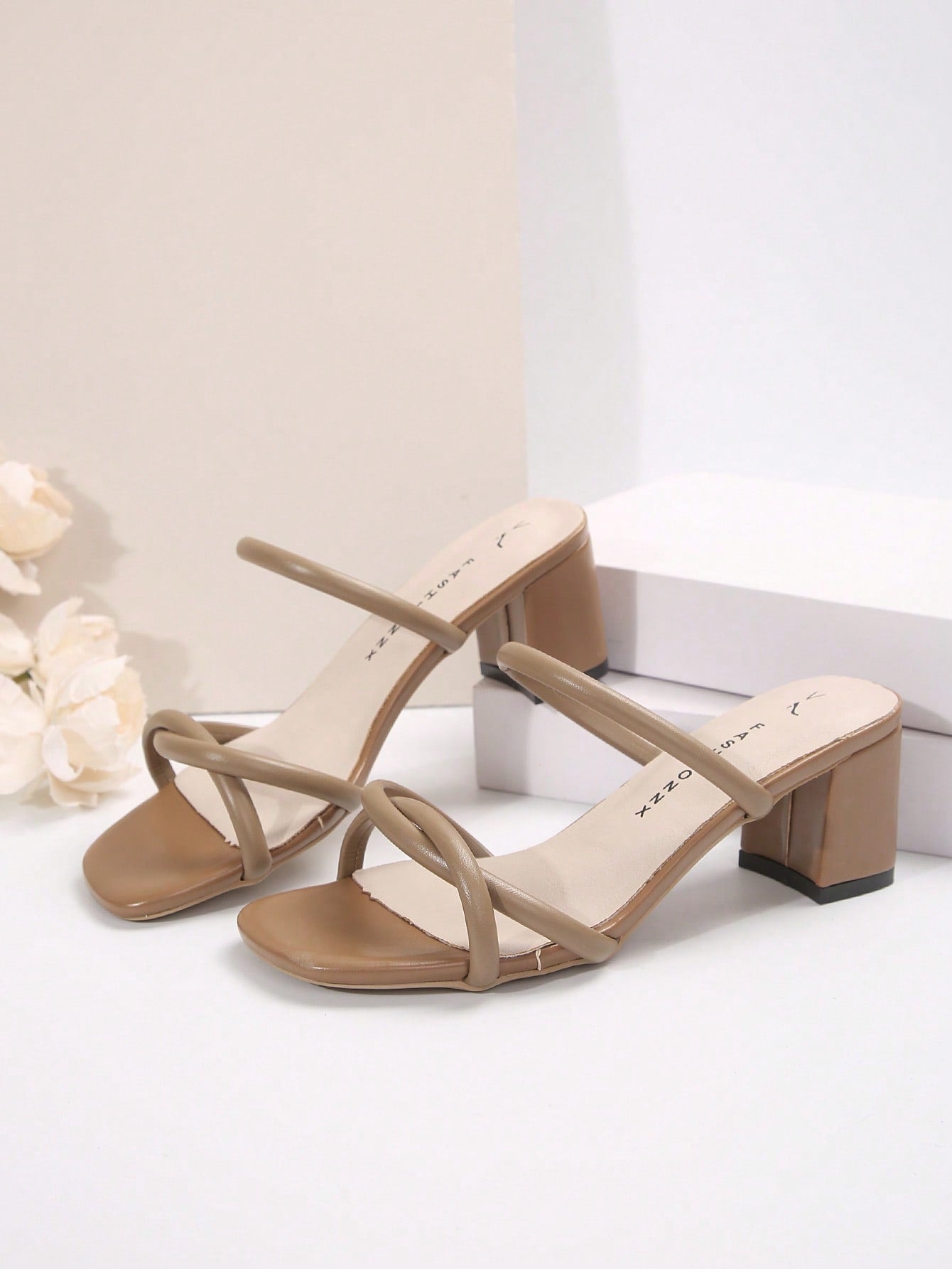 Elegant Mule Sandals For Women, Twist Detail Chunky Heeled Sandals