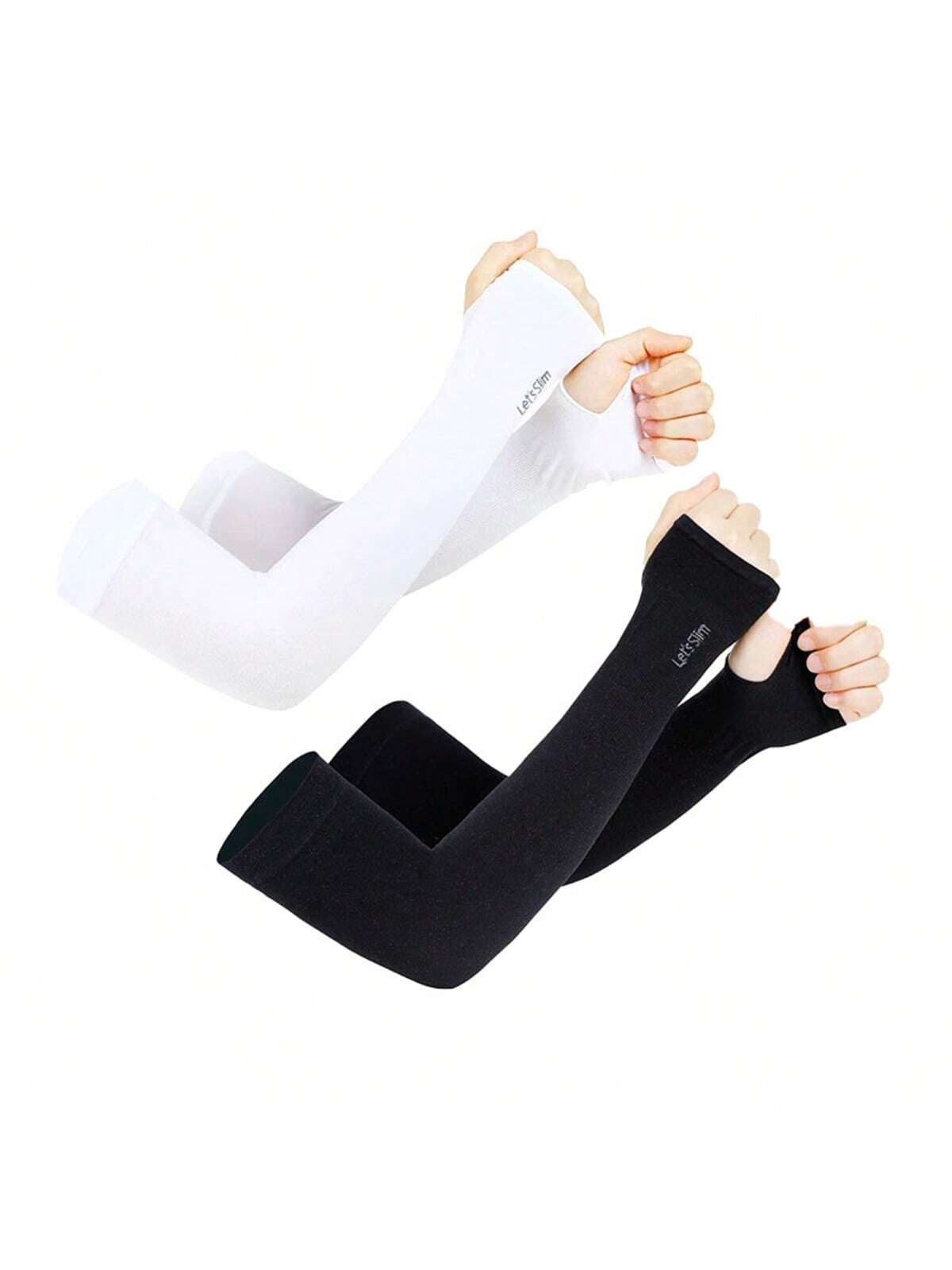 1 Pair Summer Ice Silk Long Sleeves Anti-Sunburn Arm Cover Men Women Cooling Ice Arm Sleeves For Kids 10-16 Years Summer Sports Sun Protection Long Arm Cover Girls Boys Elastic Cycling Beach Sleeve