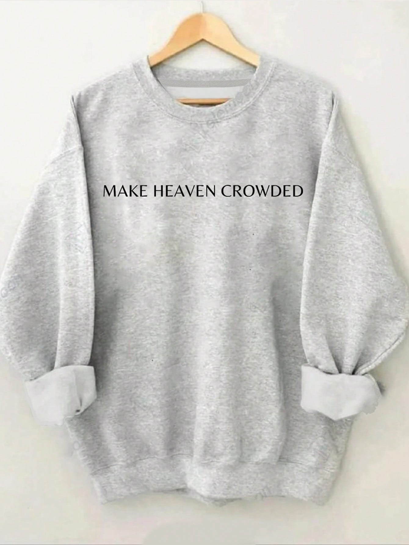 Letter Printed Round Neck Long Sleeve Sweatshirt