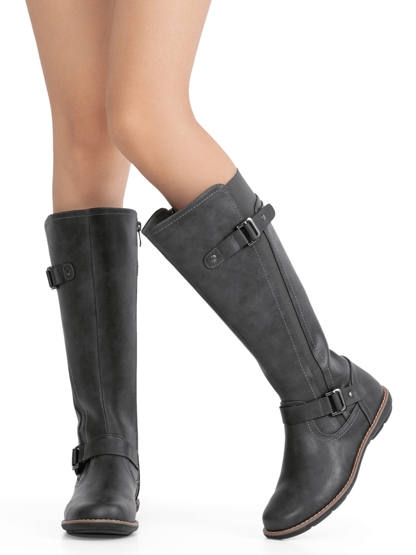 Women's 9656 Knee-High Boots Fashion Riding Boots With Buckle