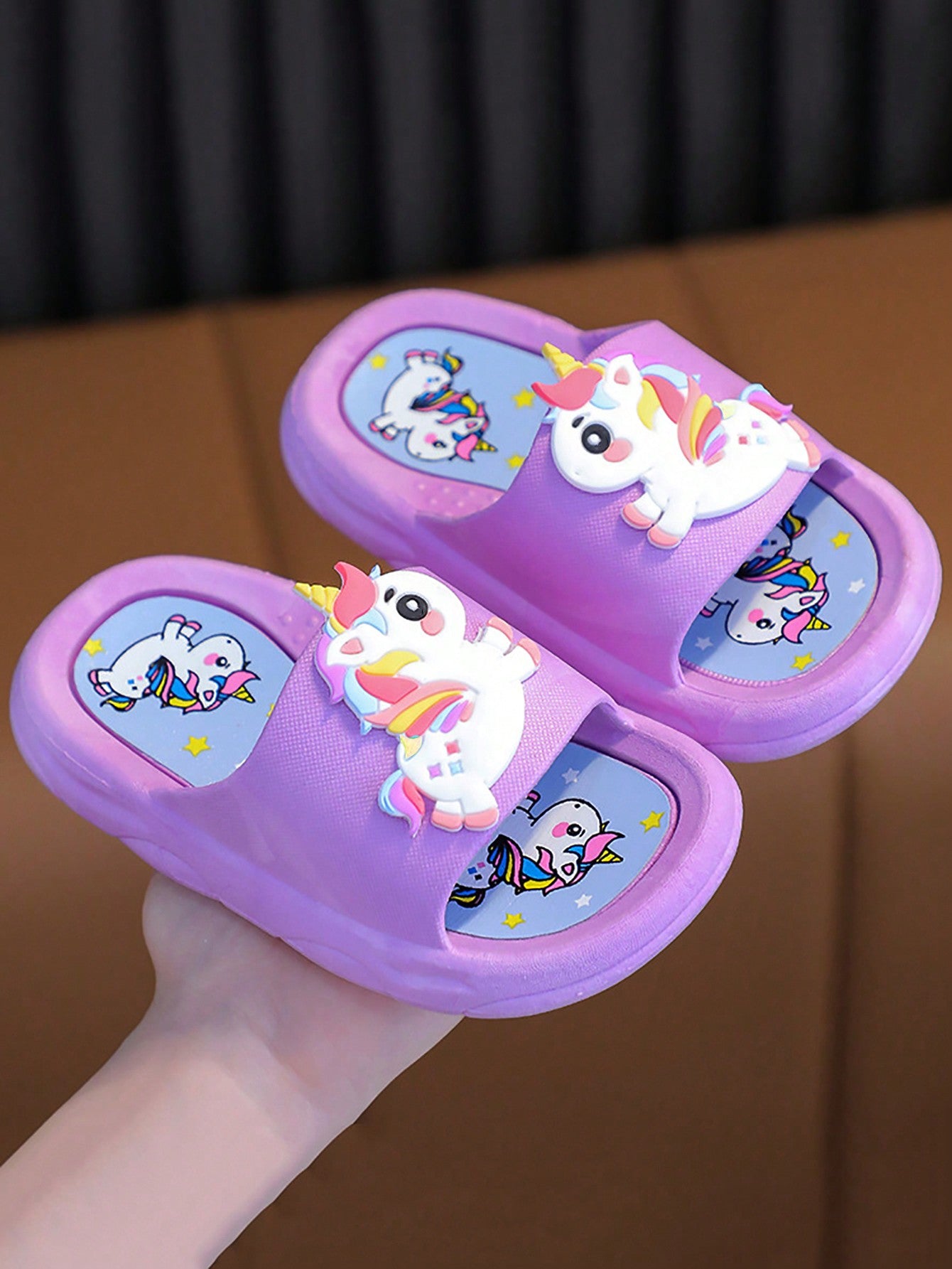 1pair Pink Princess Cartoon Kids' Slippers, Waterproof, Anti-Slip, Breathable, Suitable For Summer Indoor Outdoor Beach