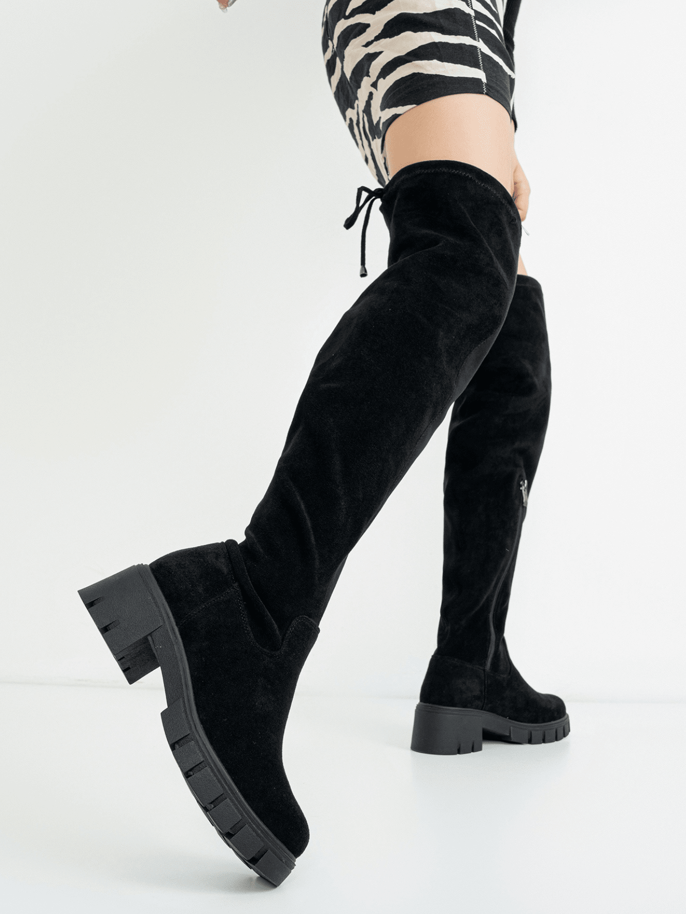 Comfyshoes Women's Over The Knee High Boots, Platform Thigh High Boots, Round Toe Long Boots For Women