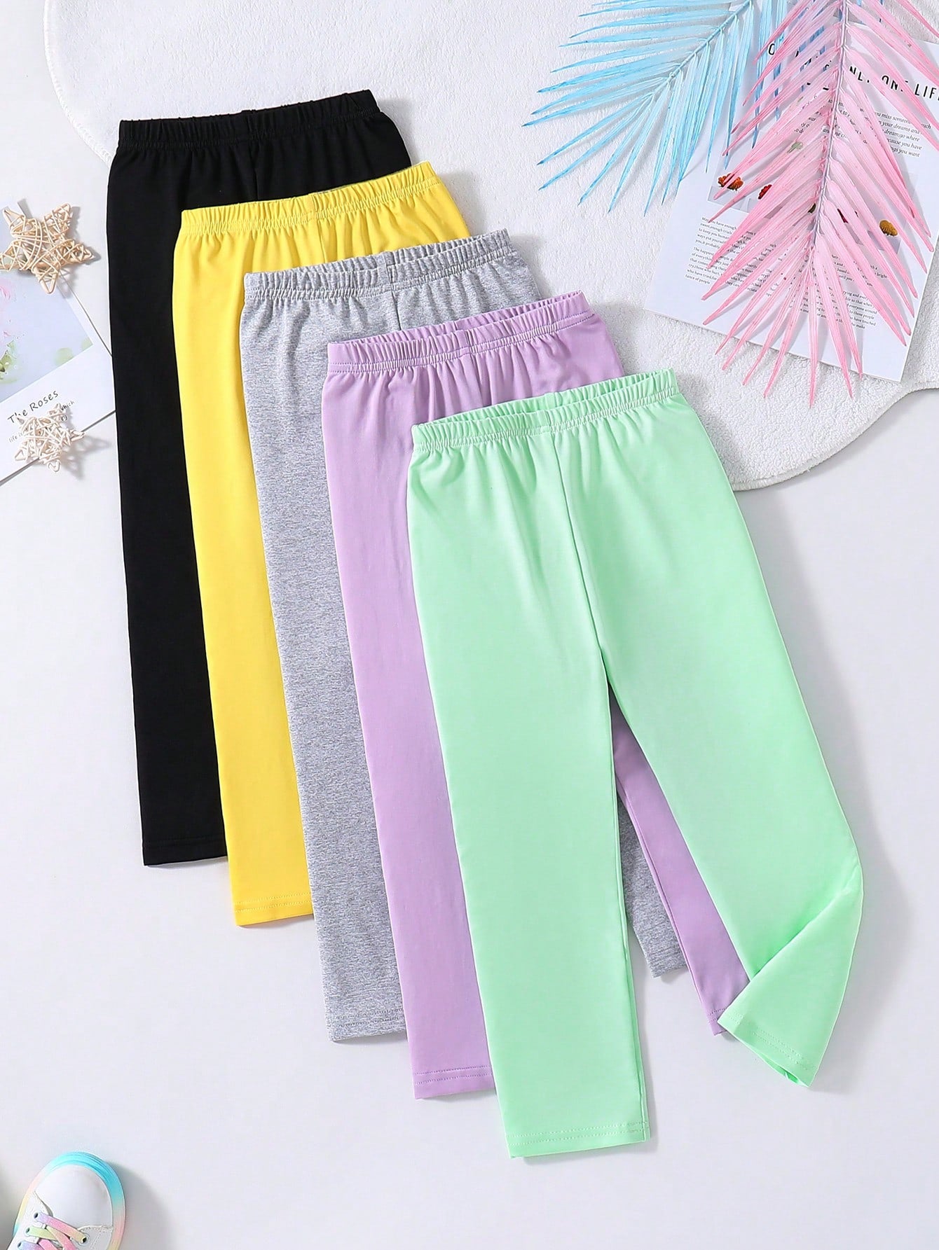 Young Girl Plain Minimalist Daily Leggings