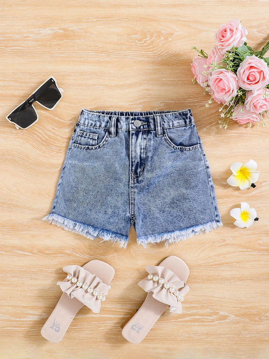 Tween Girl Spring Summer Boho Beach Washed Raw Hem Baggy Denim Jeans Shorts,Gilrs Summer Clothes Outfits