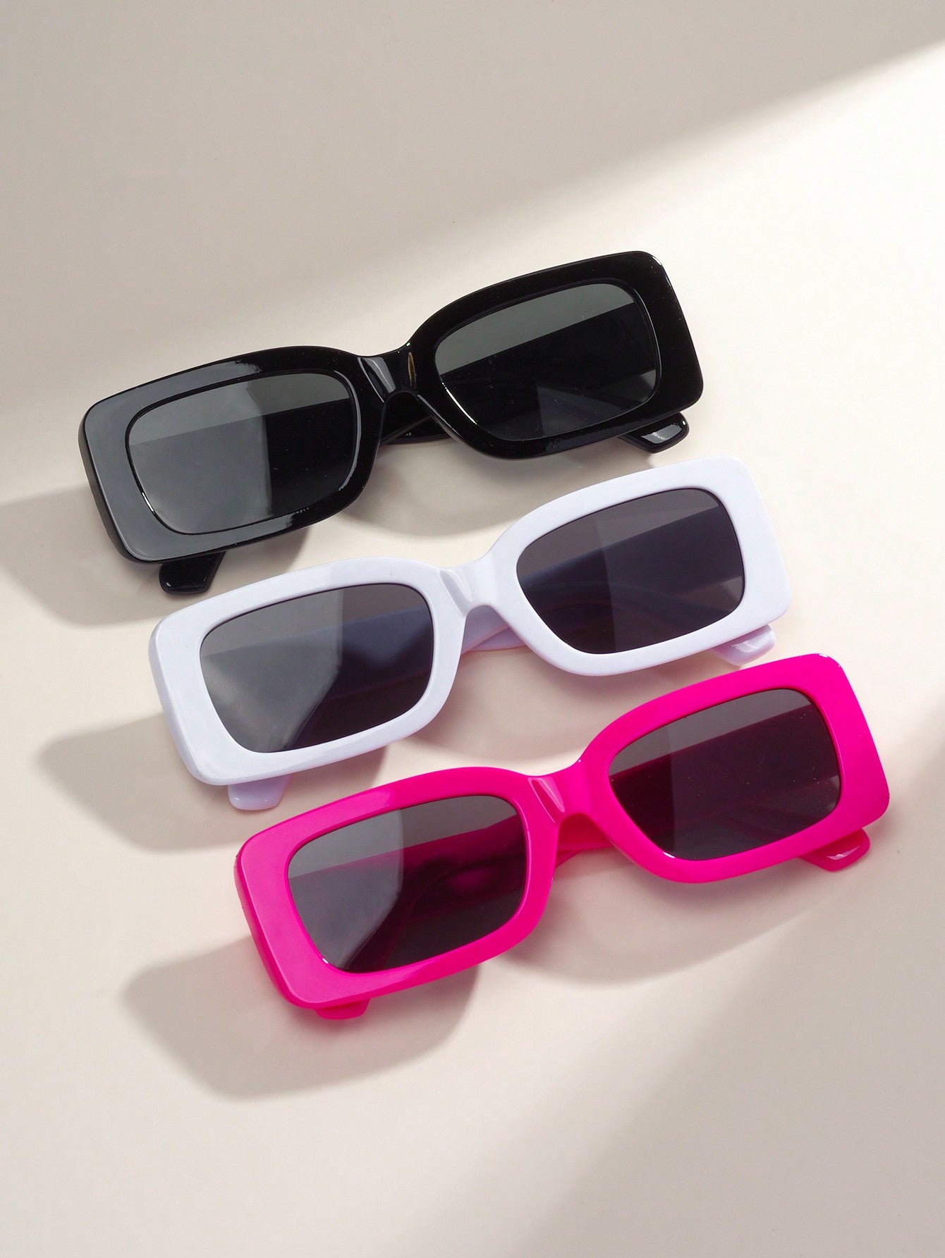 3pcs Kids' Fashionable Square Shaped Sunglasses