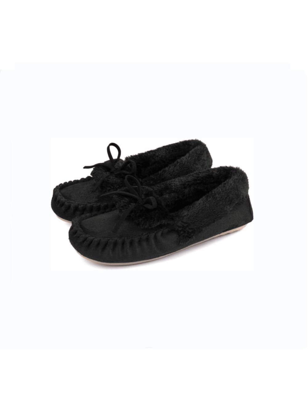 Women's Faux Fur Moccasin Slipper Closed Back Slip-On Indoor House Shoes