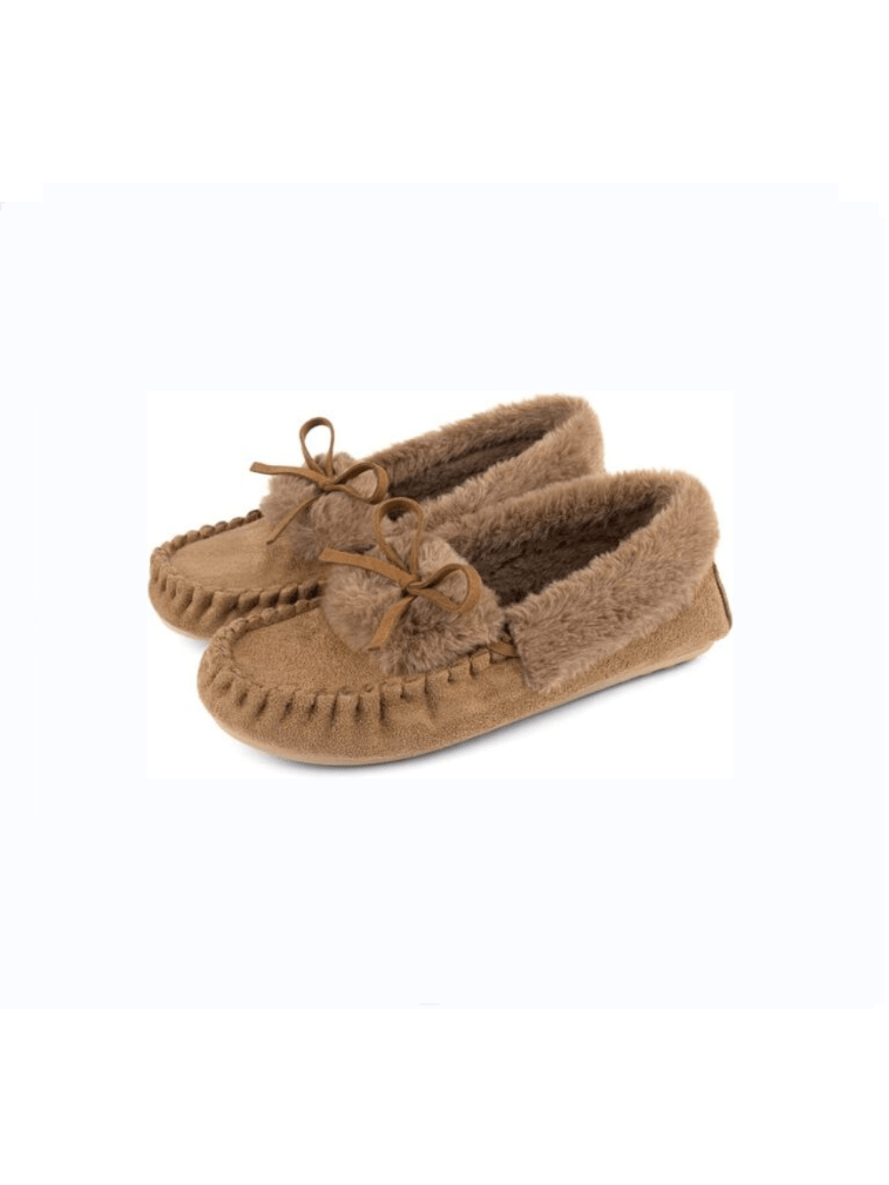 Women's Faux Fur Moccasin Slipper Closed Back Slip-On Indoor House Shoes