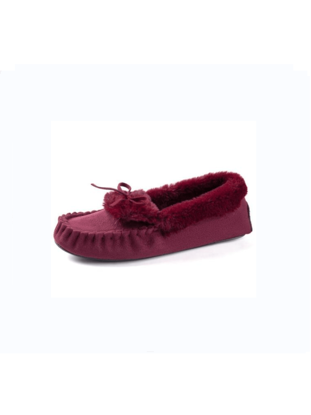 Women's Faux Fur Moccasin Slipper Closed Back Slip-On Indoor House Shoes