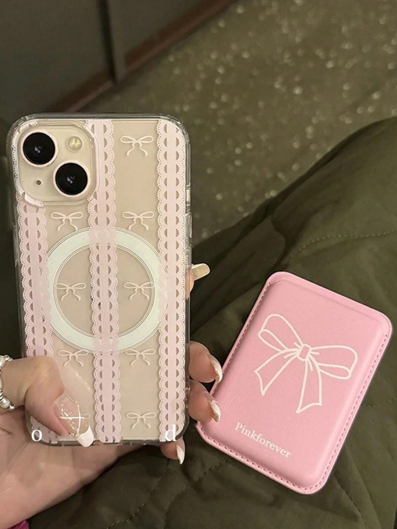 2PCS Korean Clear Floral Compatible With Magnetic Wireless Charge Phone Case Compatible With IPhone 15 14 13 12 11 Pro Max Cases Accessories Cover