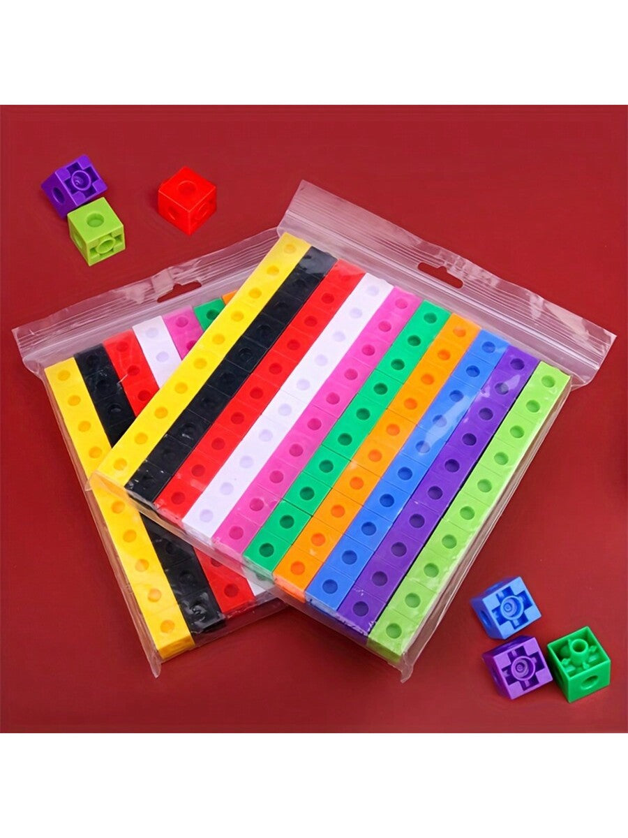 100Pcs Cube Links Blocks ,Toy Assembled Cubes Building Blocks,Mini Square Plastic Insert ,Kids Early Educational Toys,Christmas&Halloween Gifts