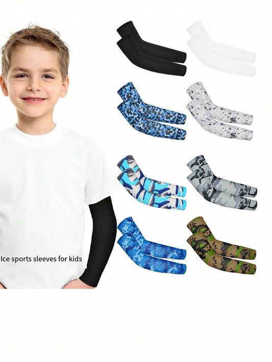 Children Ice Silk UV Protection Arm Sleeve For Boys/Girls/Babies, Summer Sports Arm Sleeve, Thin Protective Arm Sleeve For Summer, Breathable, Comfortable And Sunscreen Ice Silk