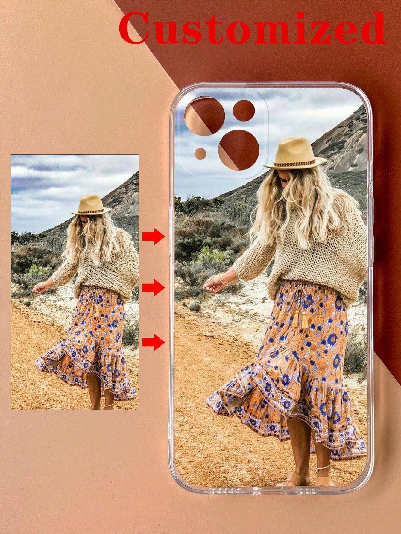 Customized Transparent Tpu Soft Phone Case Compatible With IPhone 11/13/14/15 Pro Max, Featuring Sweet/Sexy Photos With Personalized Customization Of Everyday Life, Friends, Family, Babies, Pets, Cartoon, Scenery, Beach, Swimming, And Cute Flower Pattern