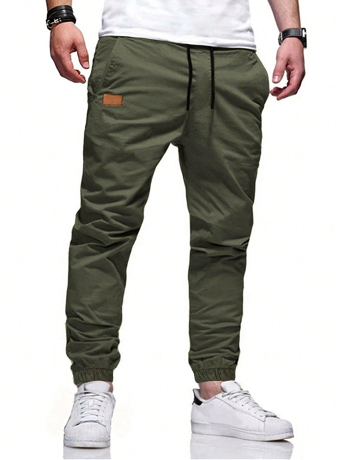 Loose Fit Men's Drawstring Waist Carrot Pants