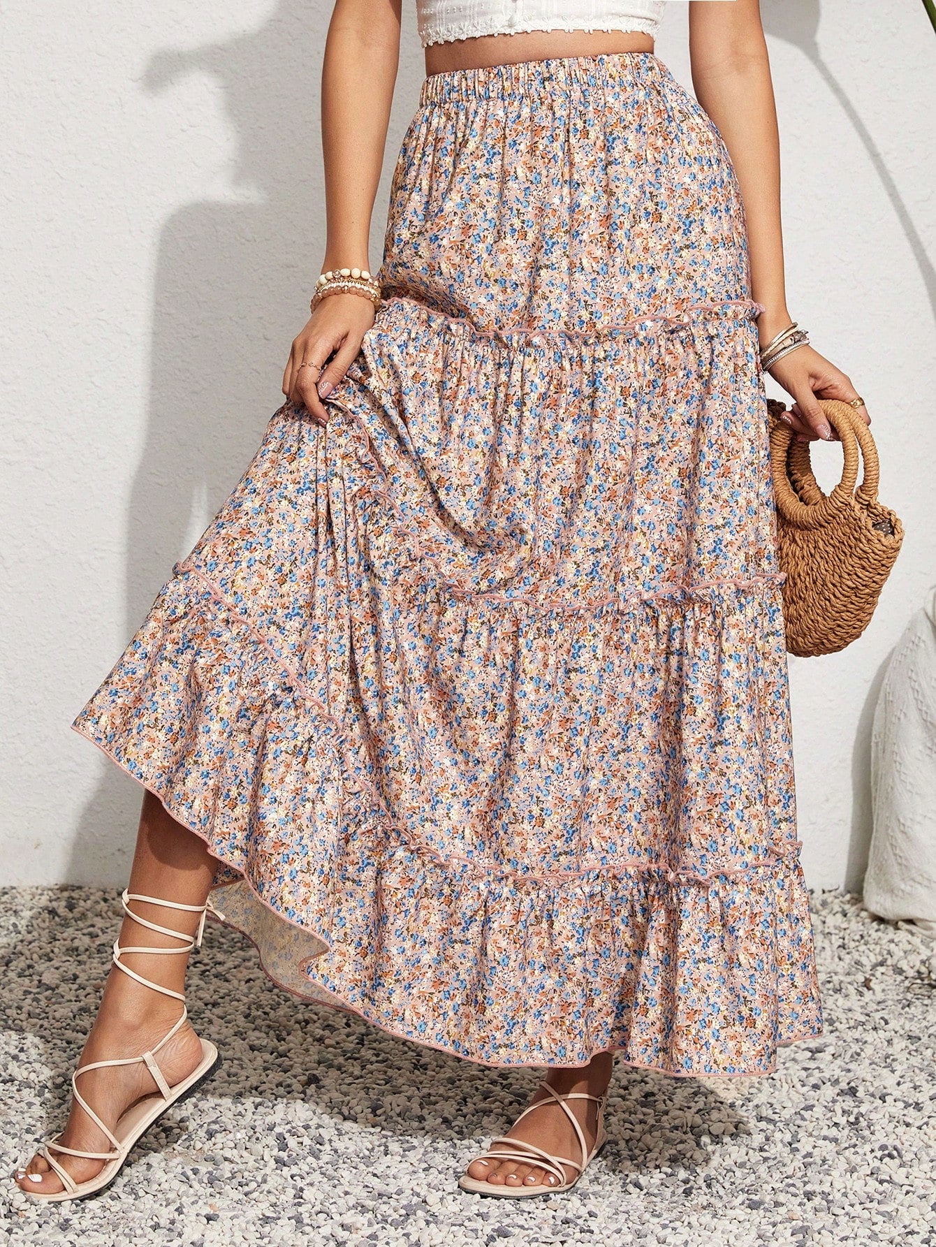 Women's Floral Print Holiday Style Skirt