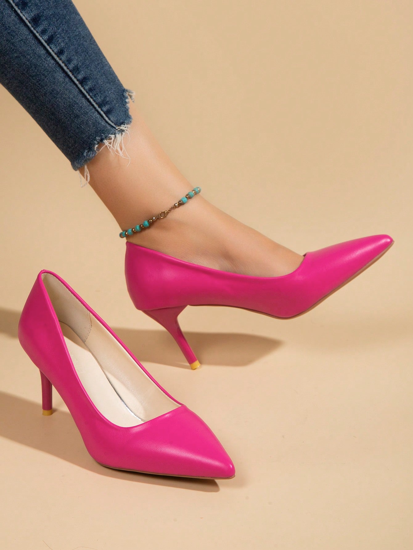 Women Minimalist Point Toe Stiletto Heeled Court Pumps, Elegant Outdoor Pumps