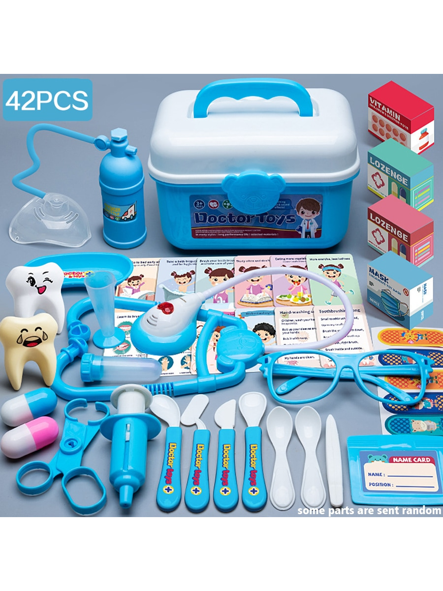 42pcs Kids Doctor Toy Set - Medical Case For Boys And Girls - Pretend Play Nurse With Syringe And Stethoscope, Children Birthday Gift