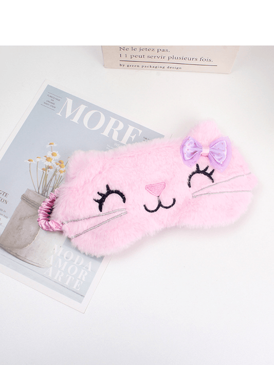 Plush Eye Mask, Cute Cartoon Design, Ideal For Nap And Sleep, Soft Home Eye Shade Cover And Eye Protector.