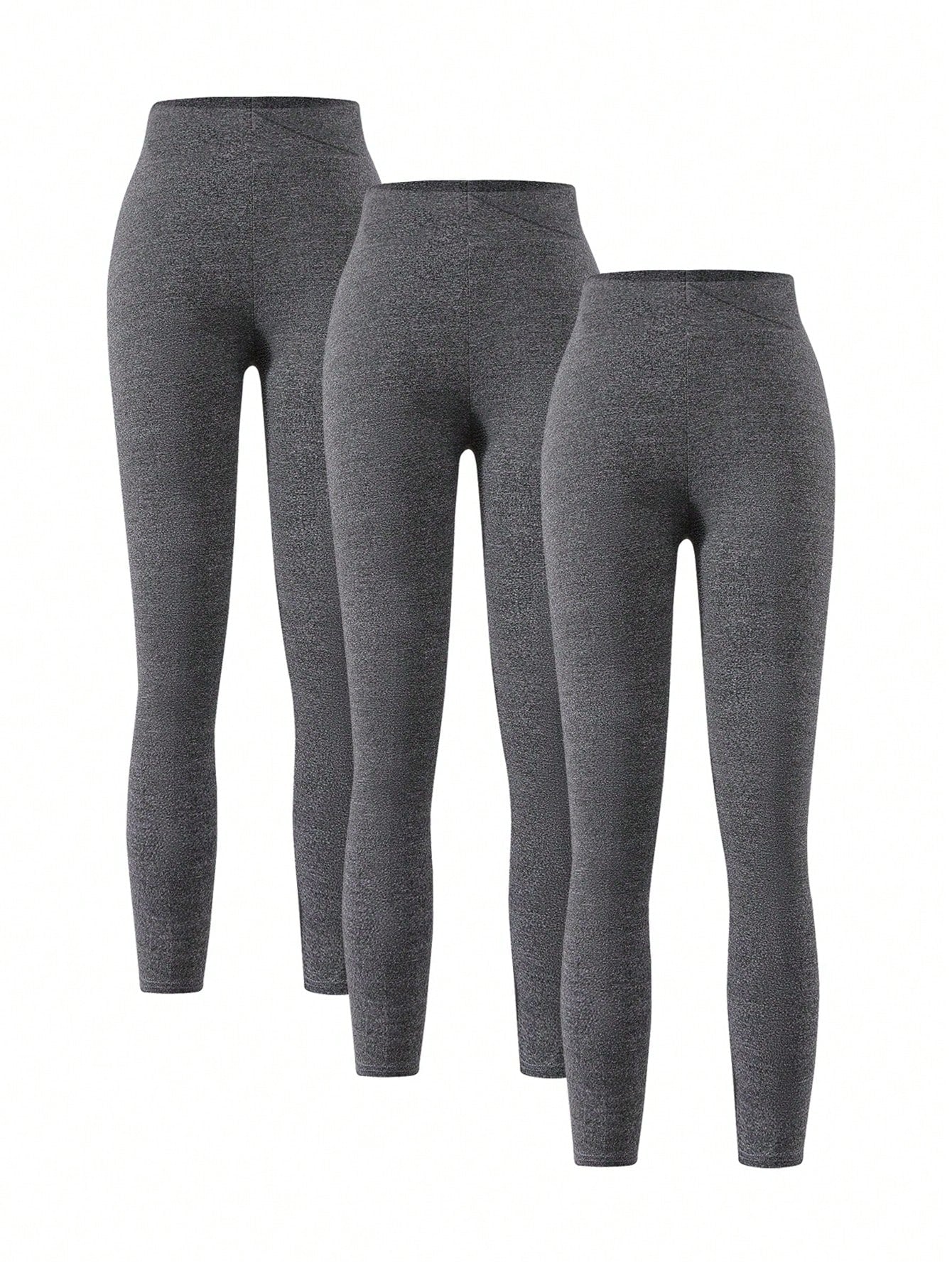 Tween Girls' Simple Solid Color 3pcs Black Leggings Set