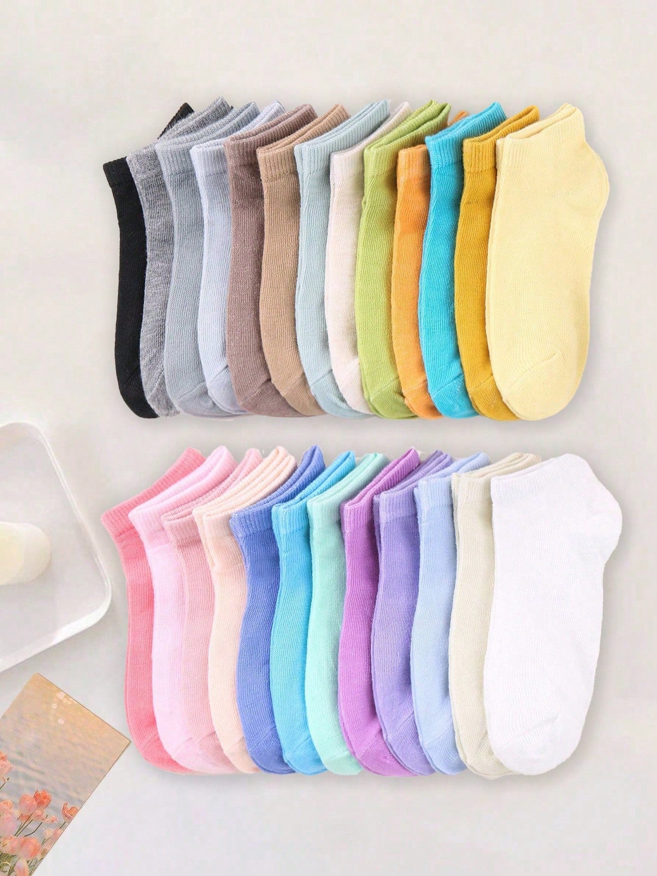 10pairs Children's Short Socks: Candy-Colored, Lace Bowknot, Heart Pattern, Striped, Soft, Comfortable, Casual, All-Match, Student Ankle Socks - Suitable For Daily Use, Random Mixed Colours