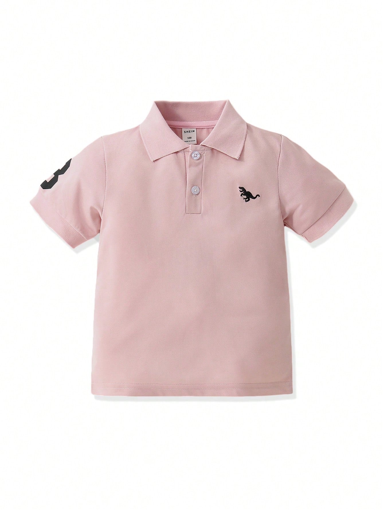 Young Boy Fashionable Summer Basic Embroidered Detail Polo Shirt