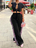 Women's Fashionable Summer Cool Fringe Side Detail Pants