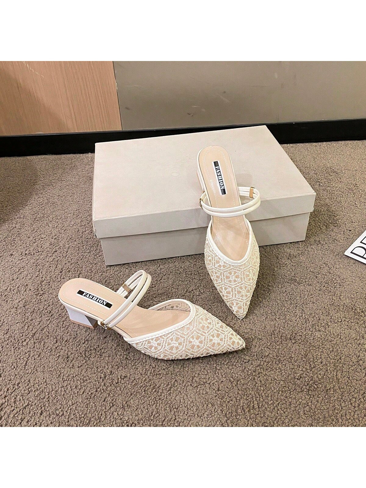 Women Summer 2024 New Style Fairy Fashionable Mid-Heel & Thick-Heel Closed Toe Sandals, Two-Way Wear Shoes