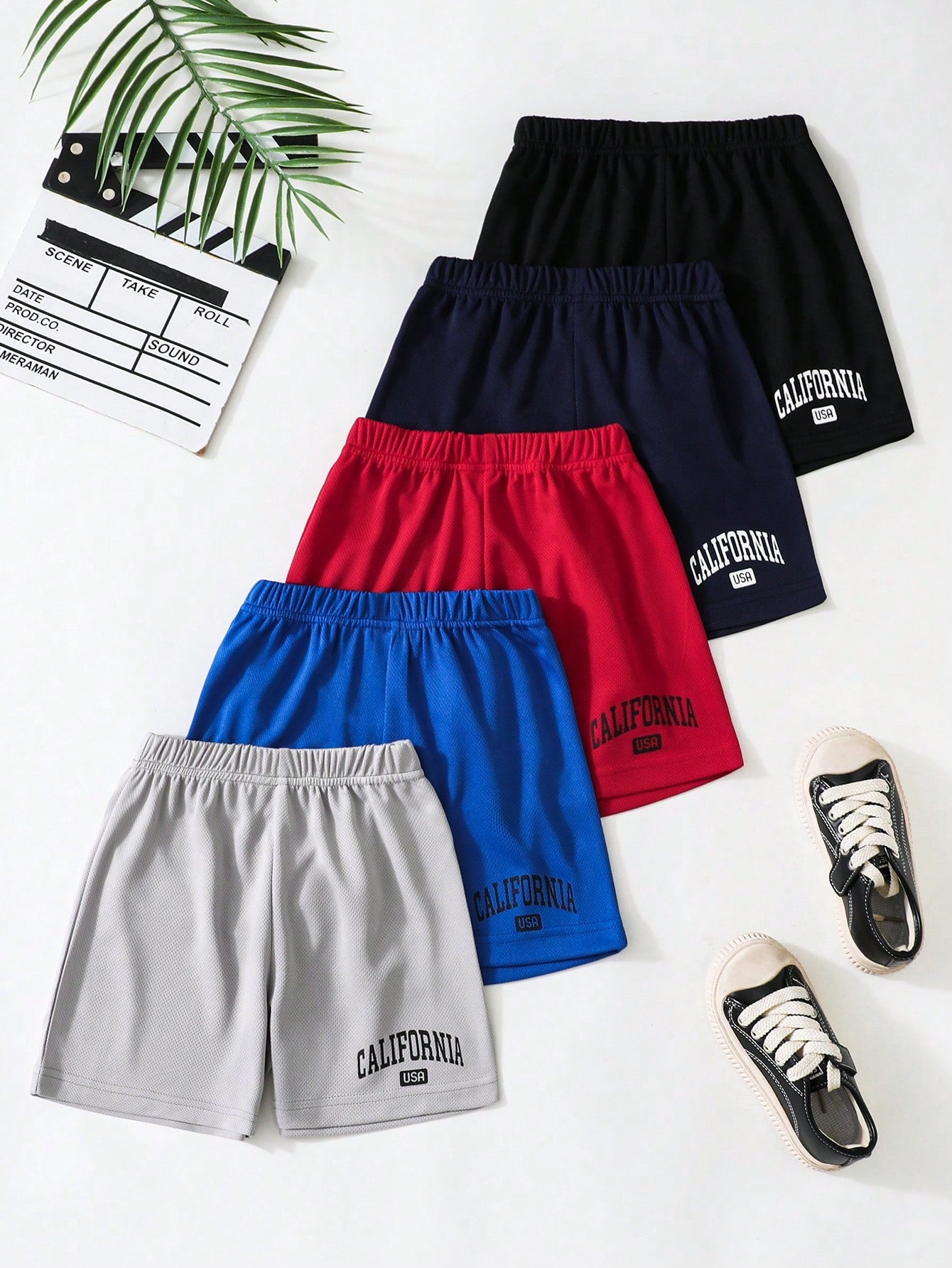 Set Of 5 Summer Shorts With Young Boy Letter Print