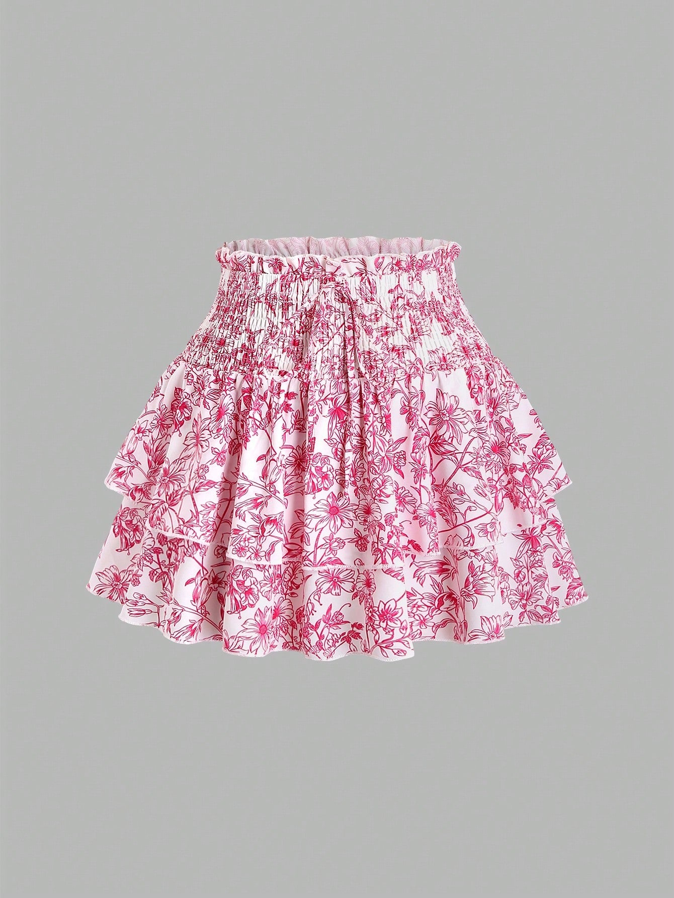 Waist Gathered Ditsy Floral Skirt