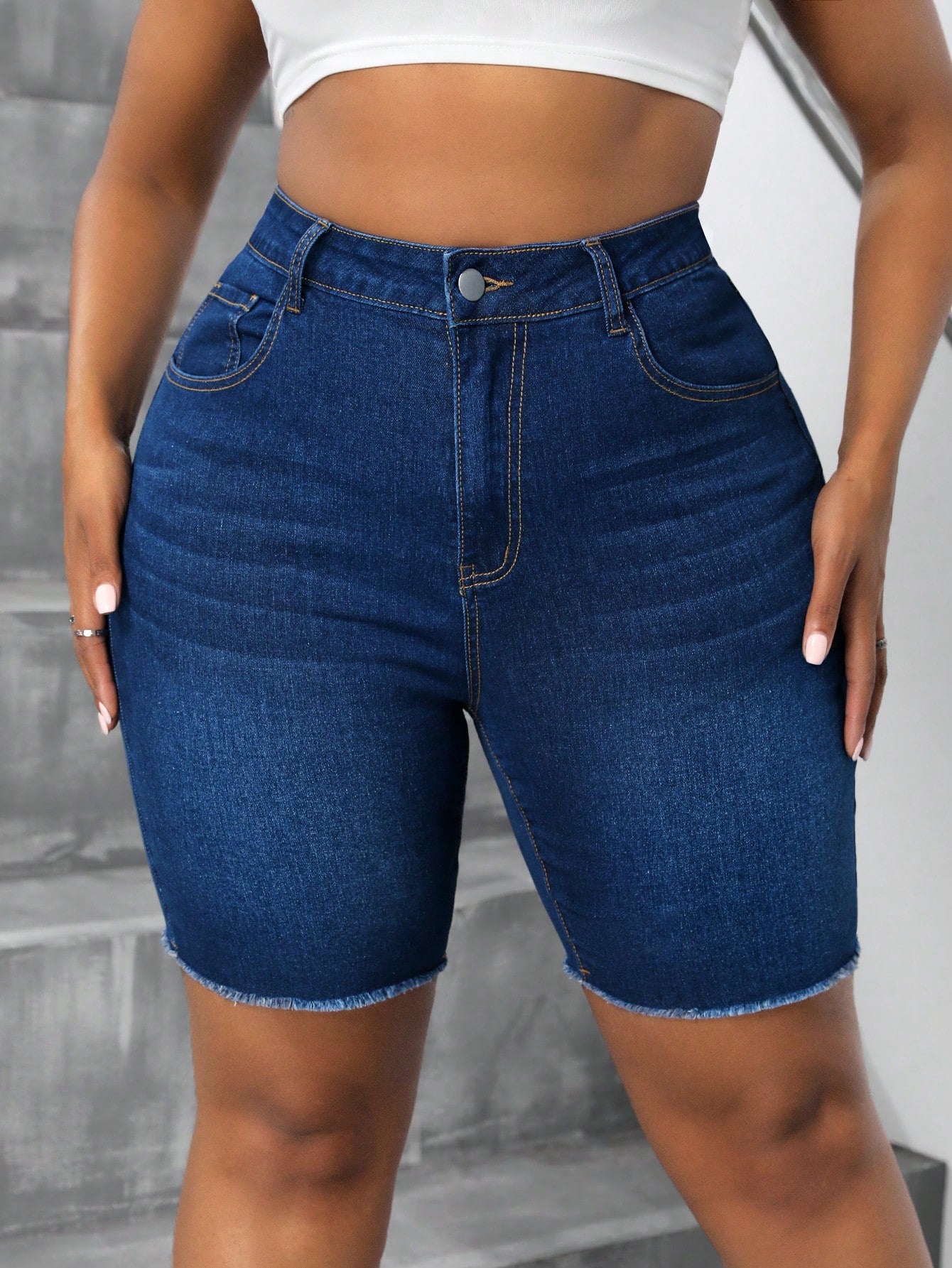 Plus Size Stretchy Denim Shorts