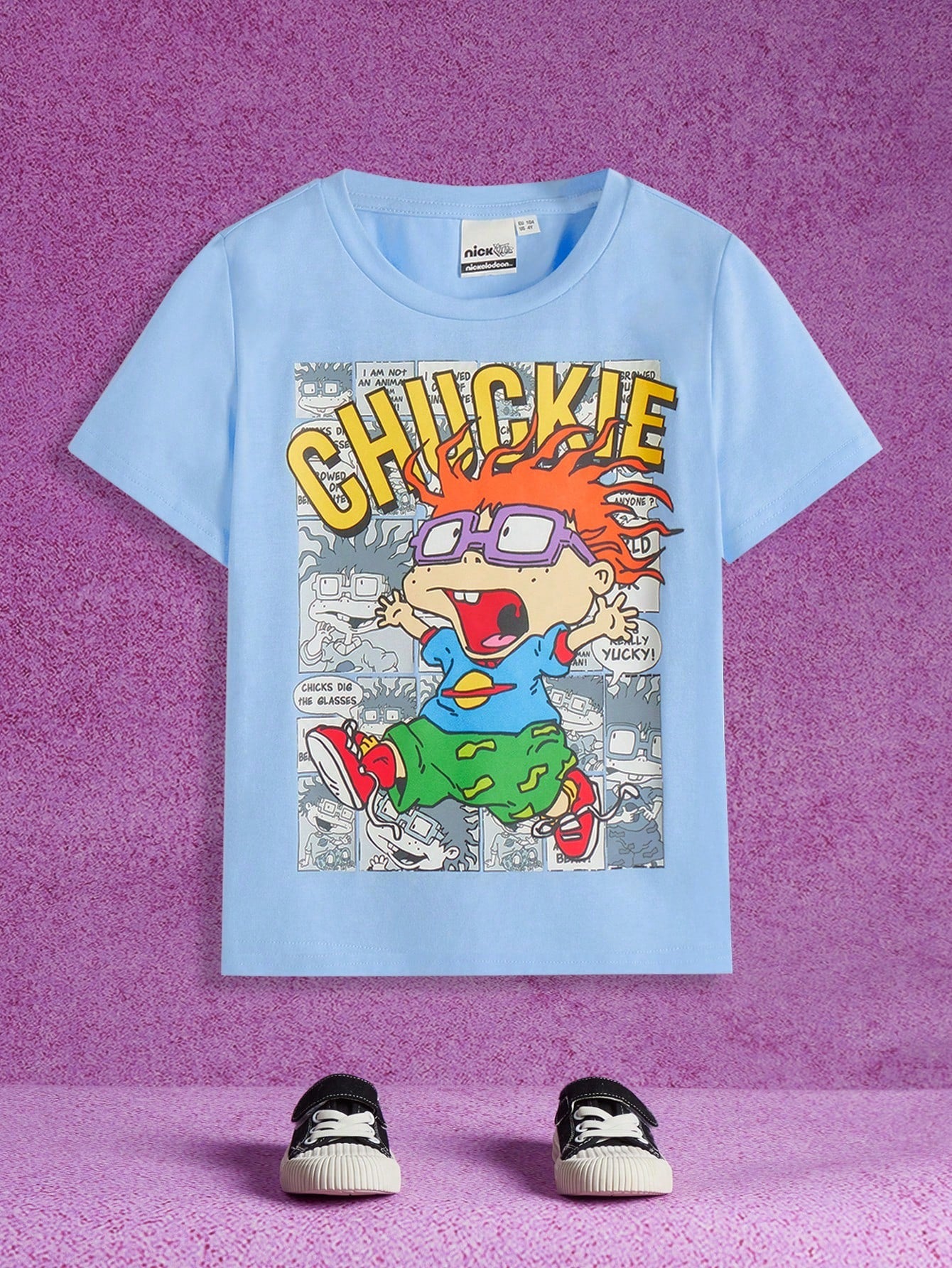 Nick 90s X Young Boy Casual Cartoon Pattern Short Sleeve T-Shirt