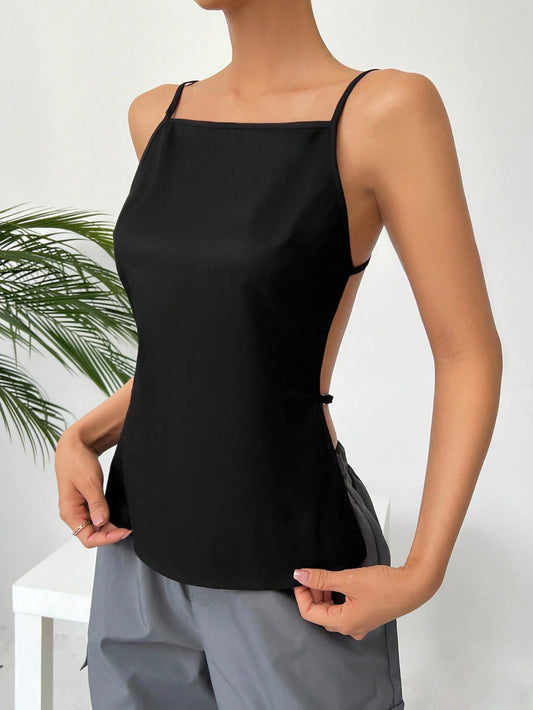 Ladies Solid Colored Backless Camisole Top