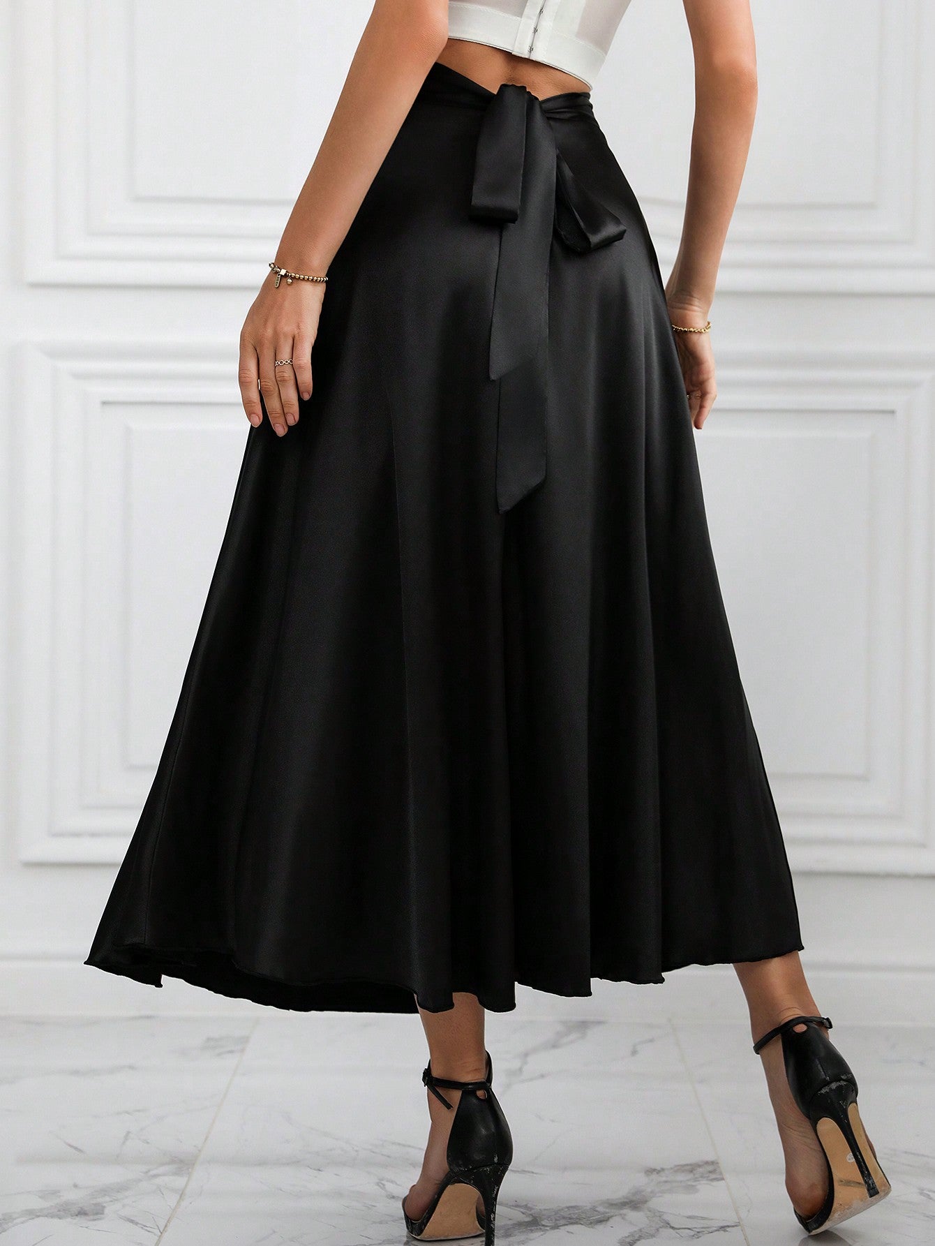 Women's High-Waist Flared Skirt