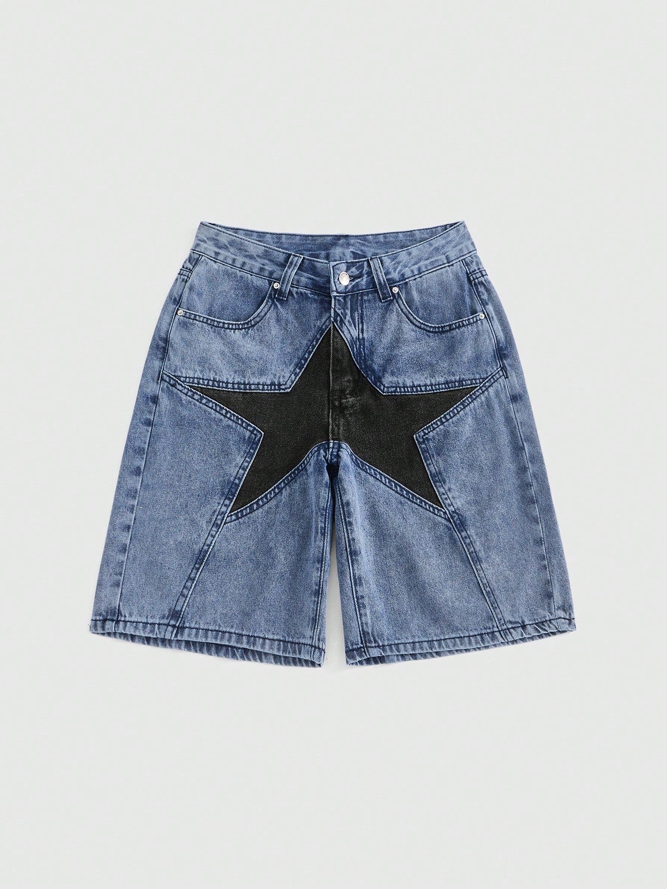 Punk Women Star Print Denim Shorts