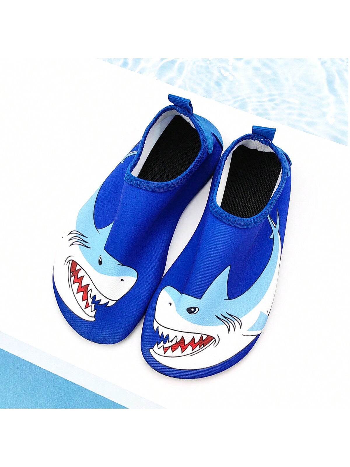 New Children Outdoor Beach Shoes Boy Blue Big Shark Lightweight Breathable Soft Bottom Water Socks Shoes