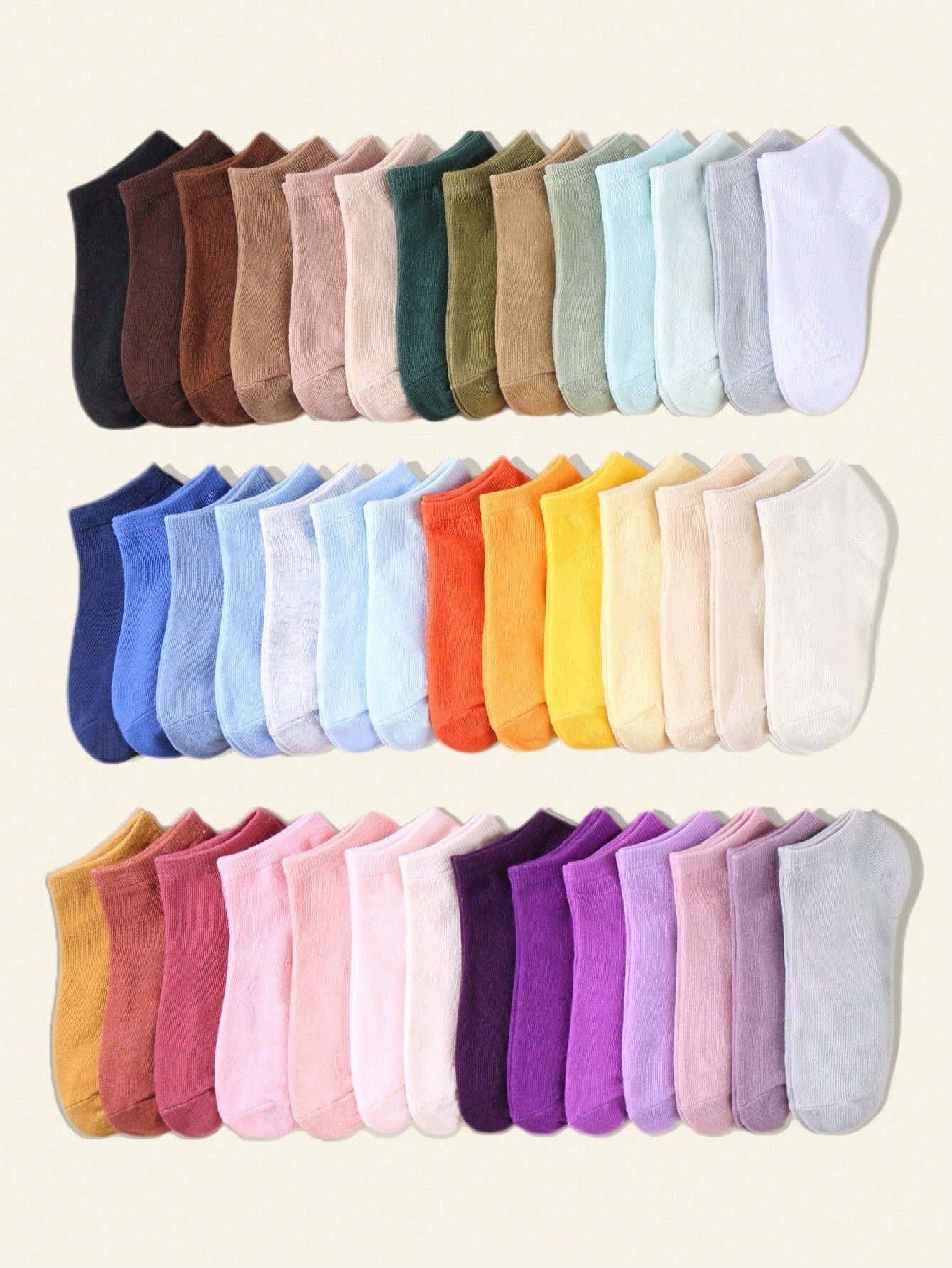 10 Pairs Children Random Color Spring Summer Solid Short Socks Boat Socks