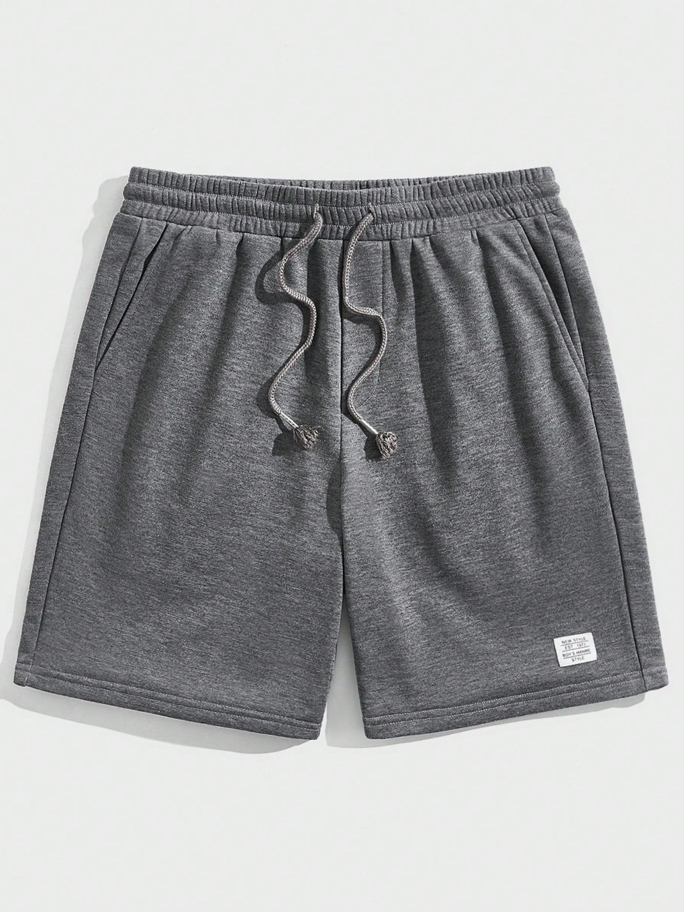 Men Letter Patched Drawstring Waist Shorts