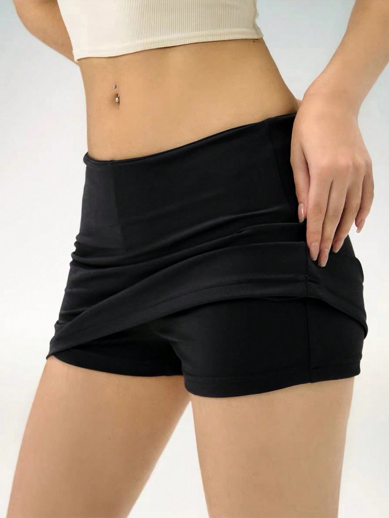 Women's Summer Solid Color Slim Fit Mini Skirt