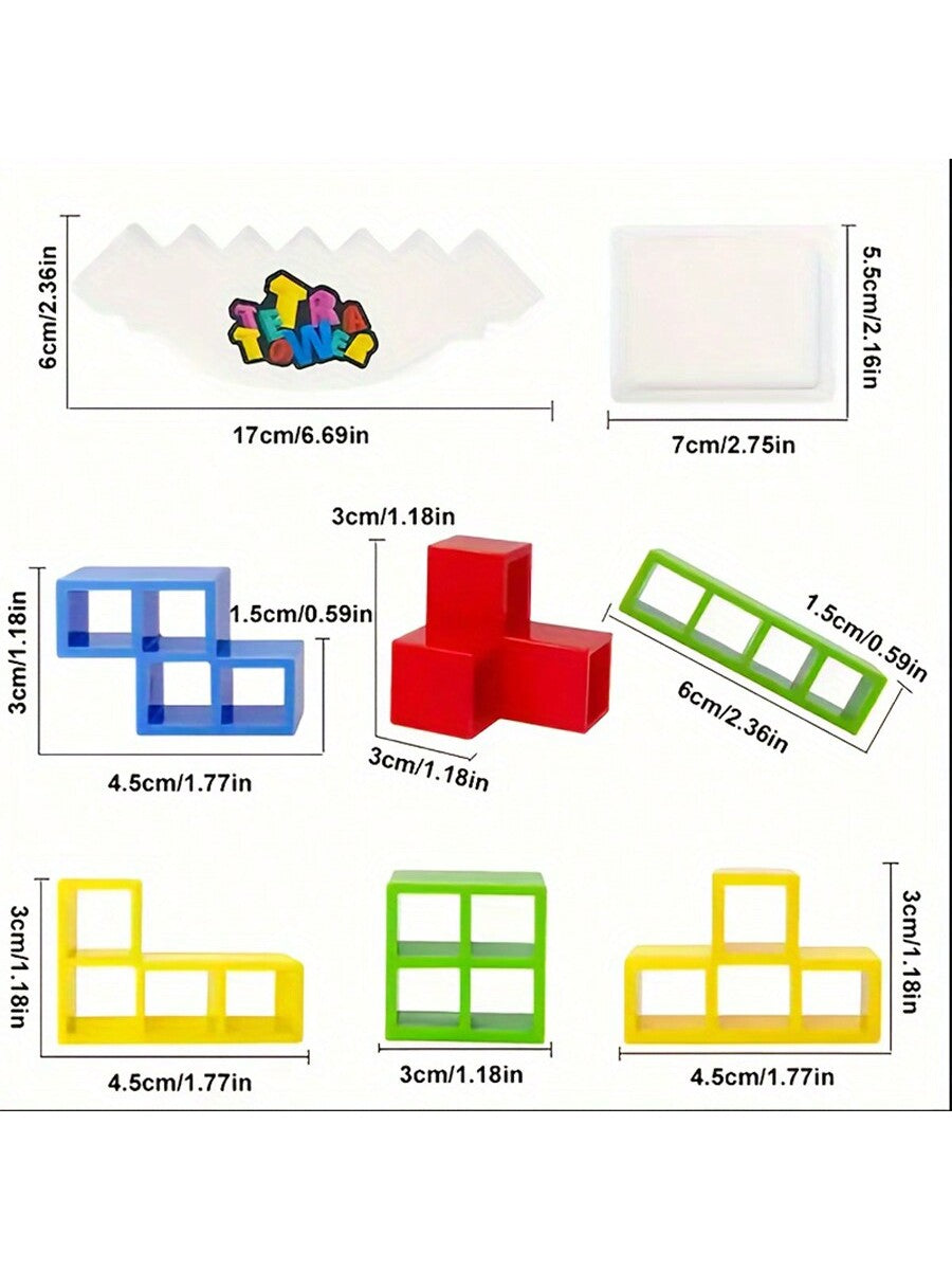 16/32/48/64 Pcs Tetra Tower Balance Stacking Blocks Game-Fun Family Board Game For Kids And Adults-Early Education Toy-Travel,And Team Building-Independence Day Thanksgiving Christmas Gift