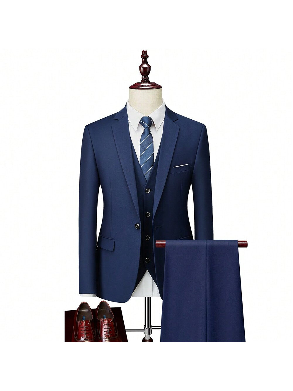 Men Wedding Suit Prom Dress Jacket+Pants+Vest Men Suit Set Slim Fit Tuxedo Male Blazer Customized British Style Groom Clothing